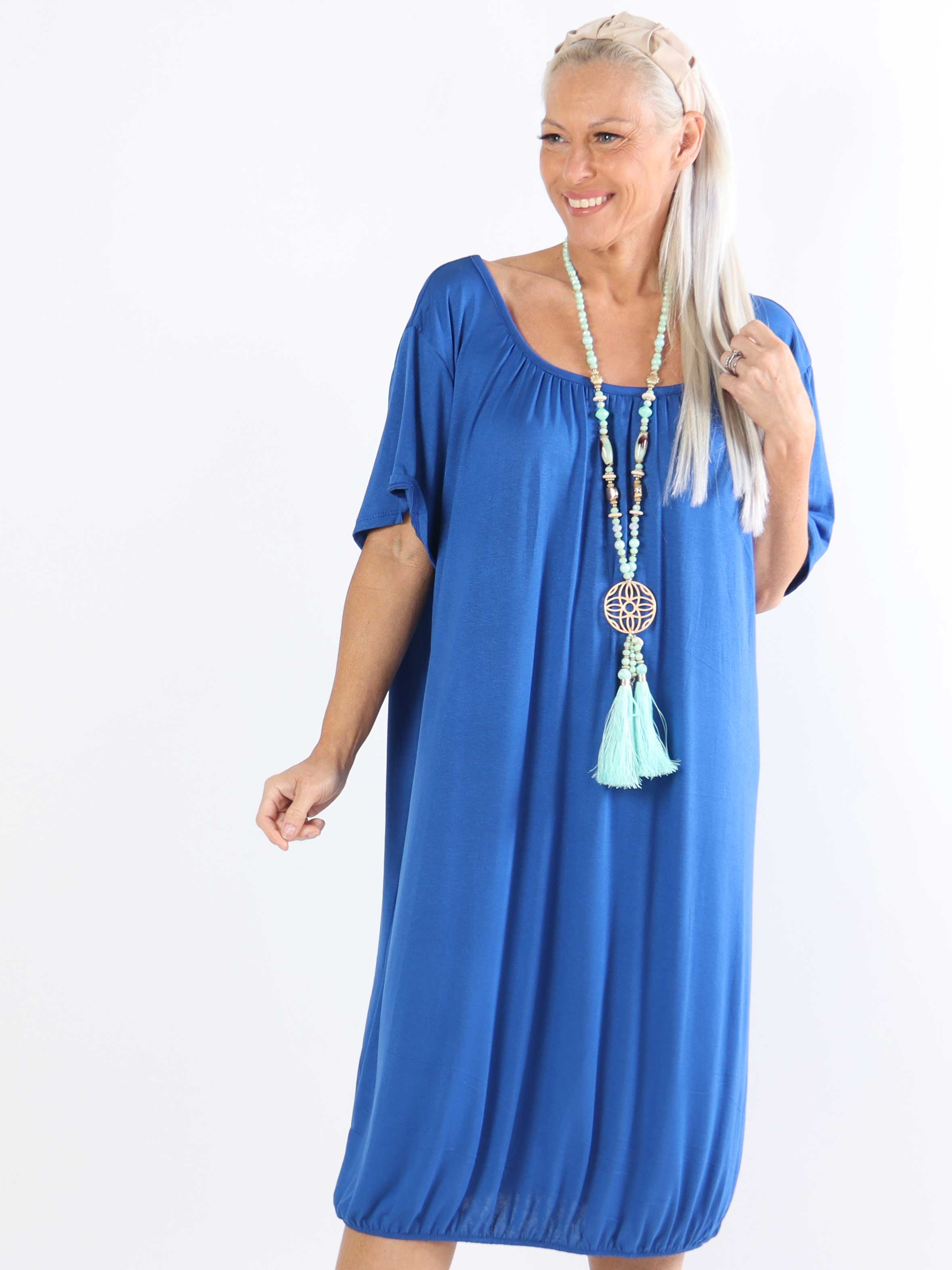Miracle Dress - Basis plus size kjole i viskose med elastik forneden